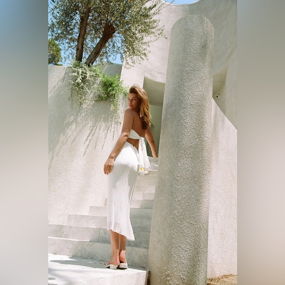 Sabo Penelope‎ Scarf Top Women's Size Medium White Pleated Fabric Strapless NWT - Picture 8 of 14